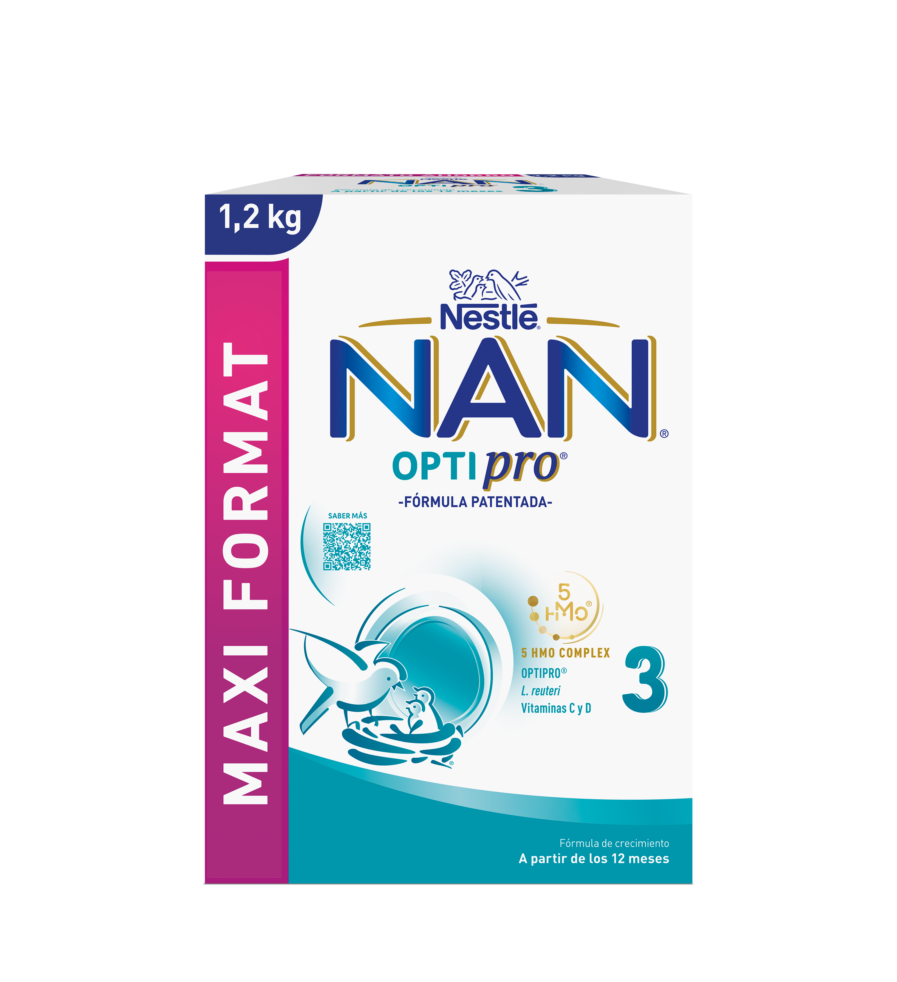NAN Optipro 3 infant formula box, blue-white packaging with Nestlé logo