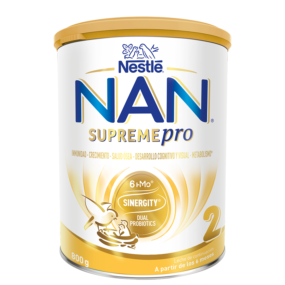 white-and-gold Nestlé NAN Supremepro stage 2 infant formula can