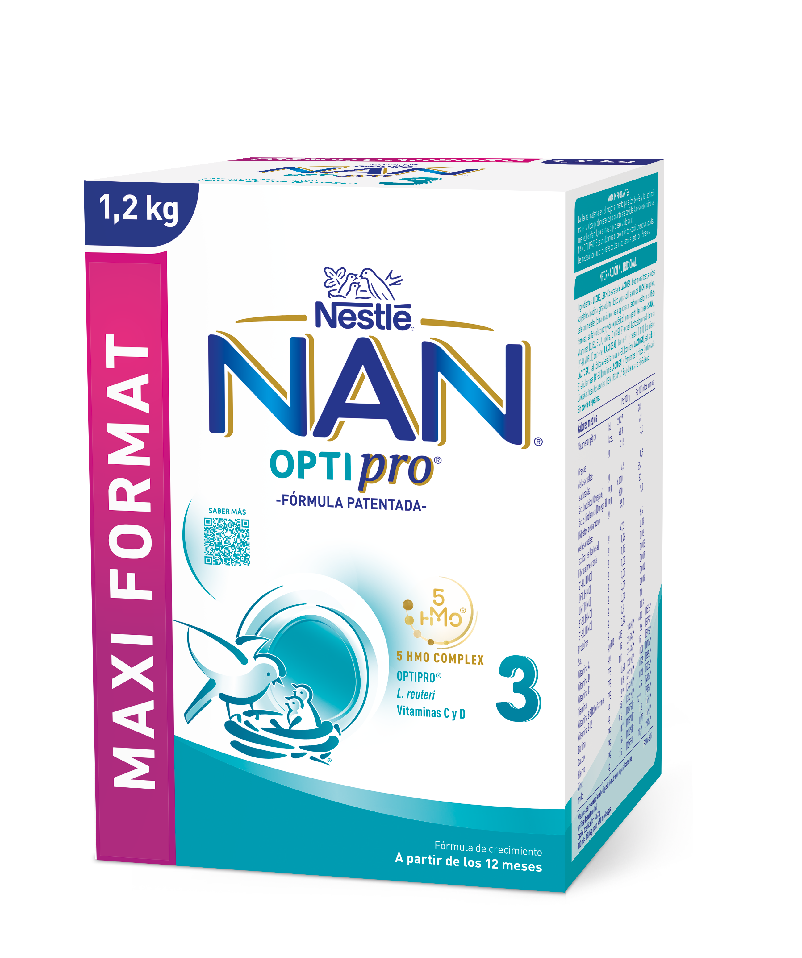 NAN Optipro 3 infant formula box, blue-white packaging with Nestlé logo