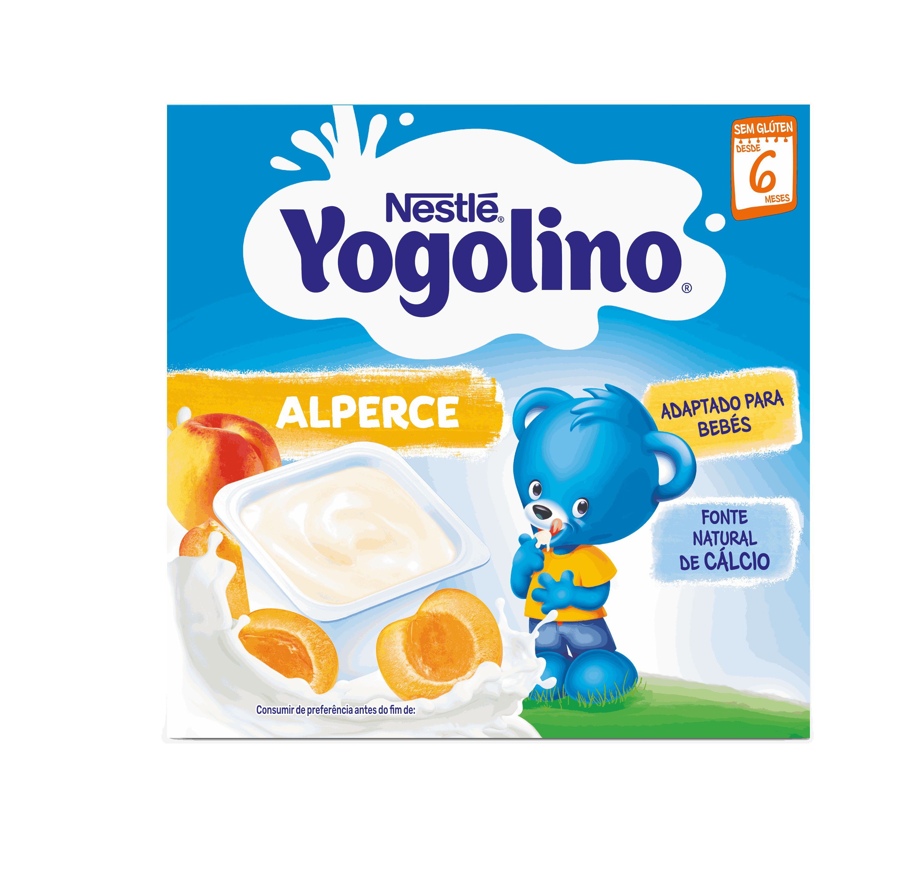 Nestlé YOGOLINO Млечен десерт с кайсия, от 6-ия месец, 100g (4бр. в опаковка)