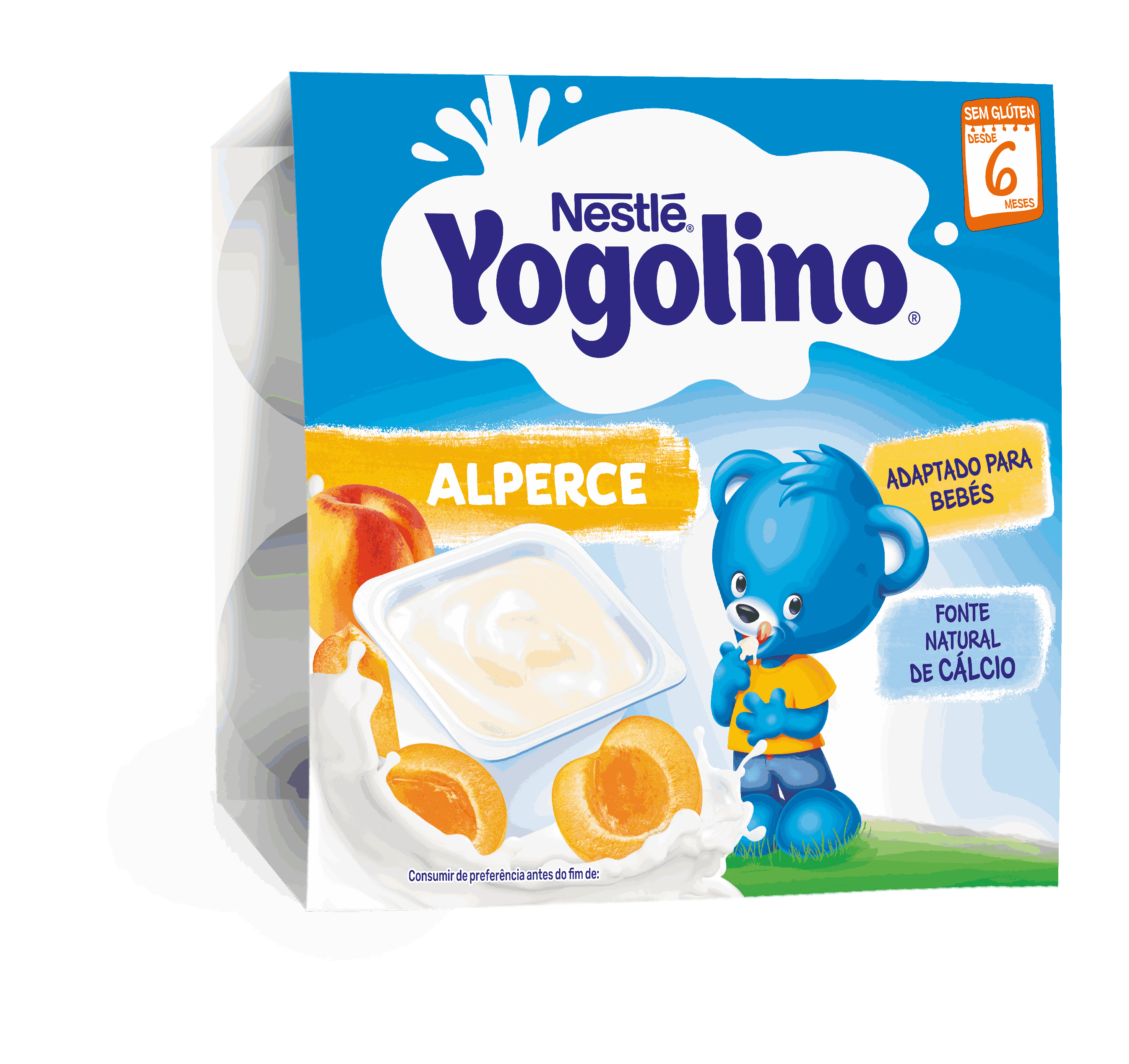 Nestlé YOGOLINO Млечен десерт с кайсия, от 6-ия месец, 100g (4бр. в опаковка)