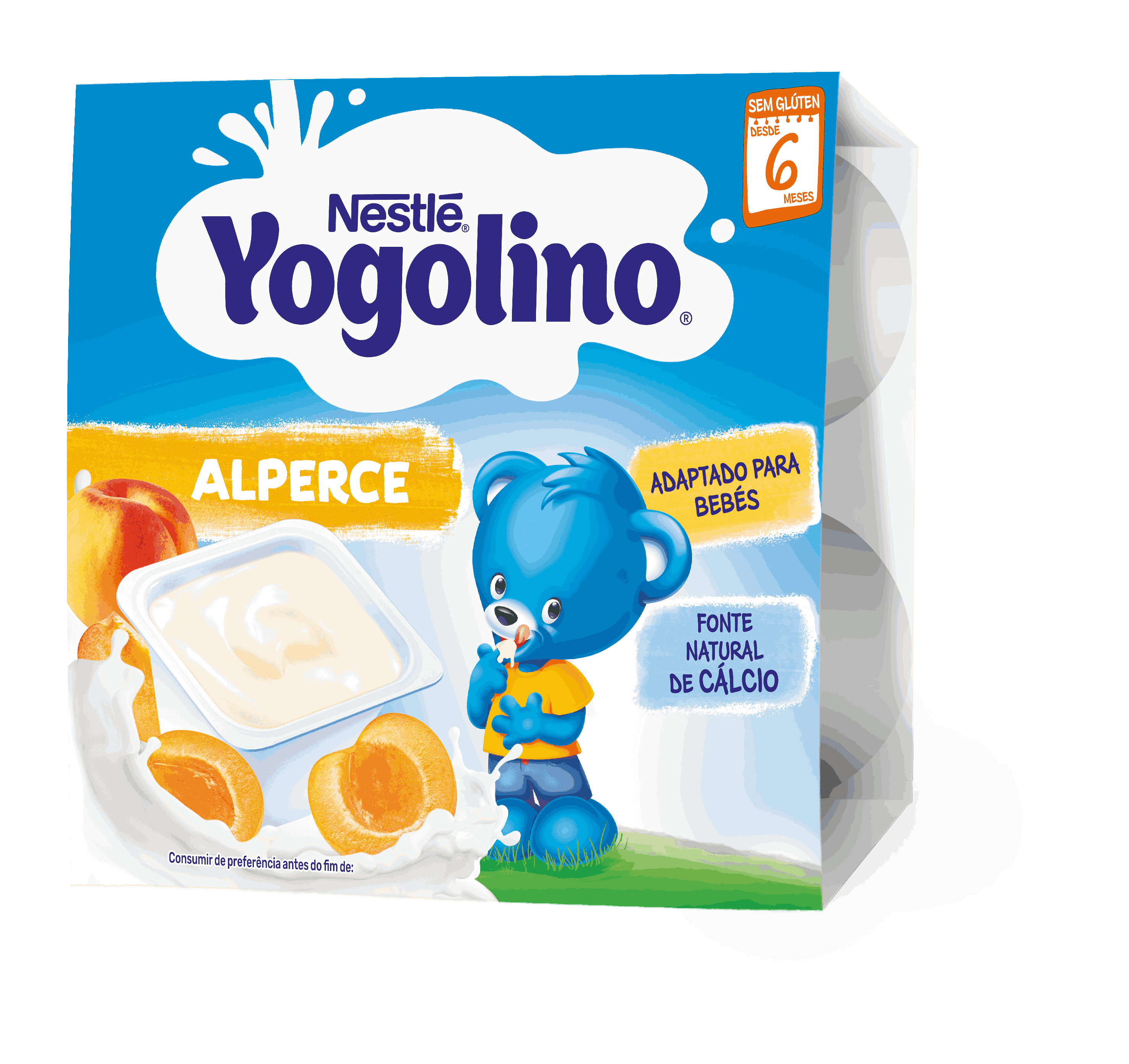 Nestlé YOGOLINO Млечен десерт с кайсия, от 6-ия месец, 100g (4бр. в опаковка)