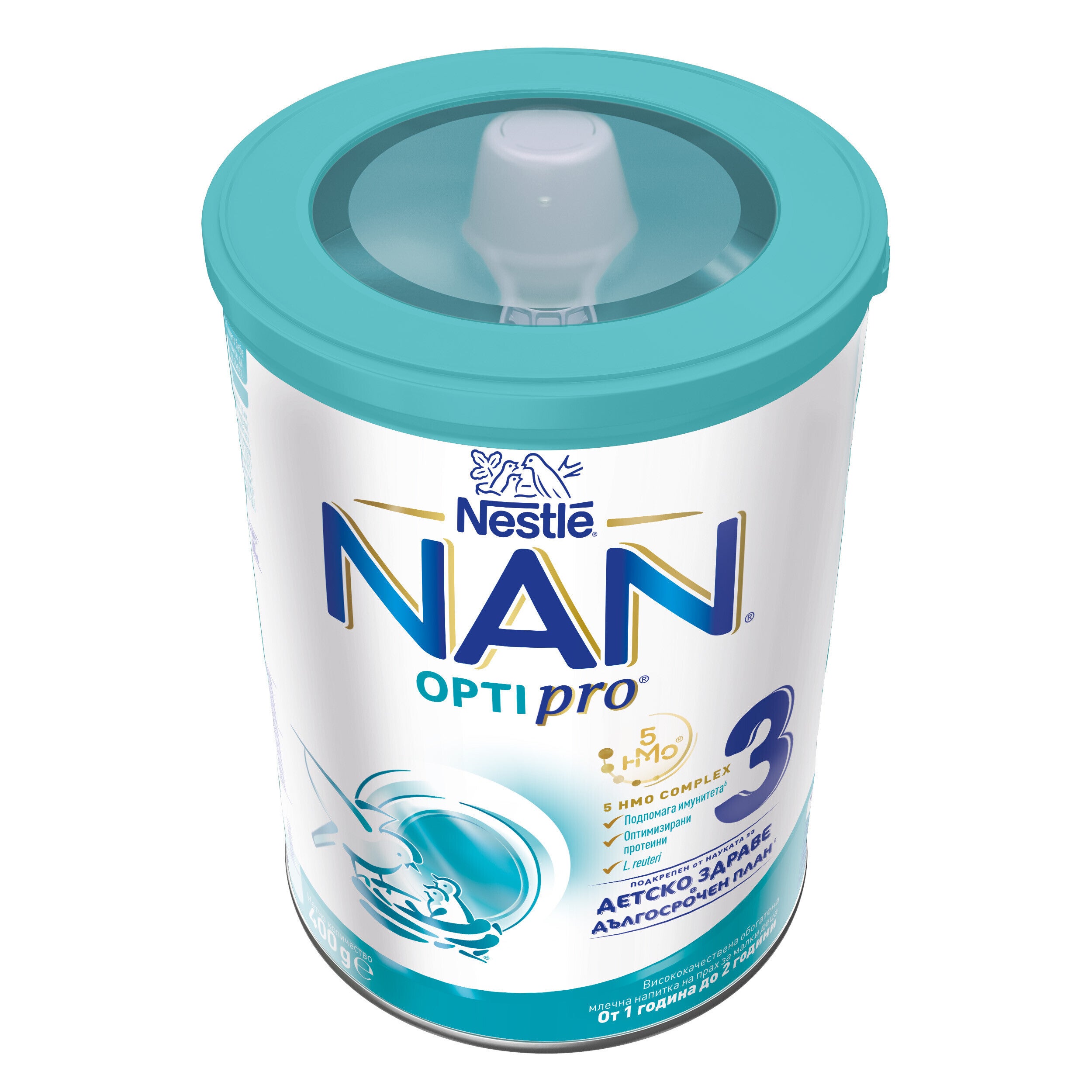 Nestlé NAN OPTIPRO 3 infant formula can with teal lid