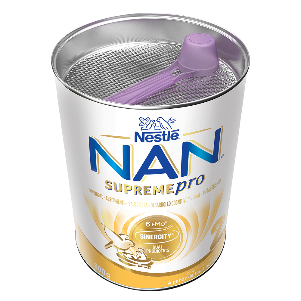 Nestlé NAN SUPREMEpro infant formula can with purple scoop