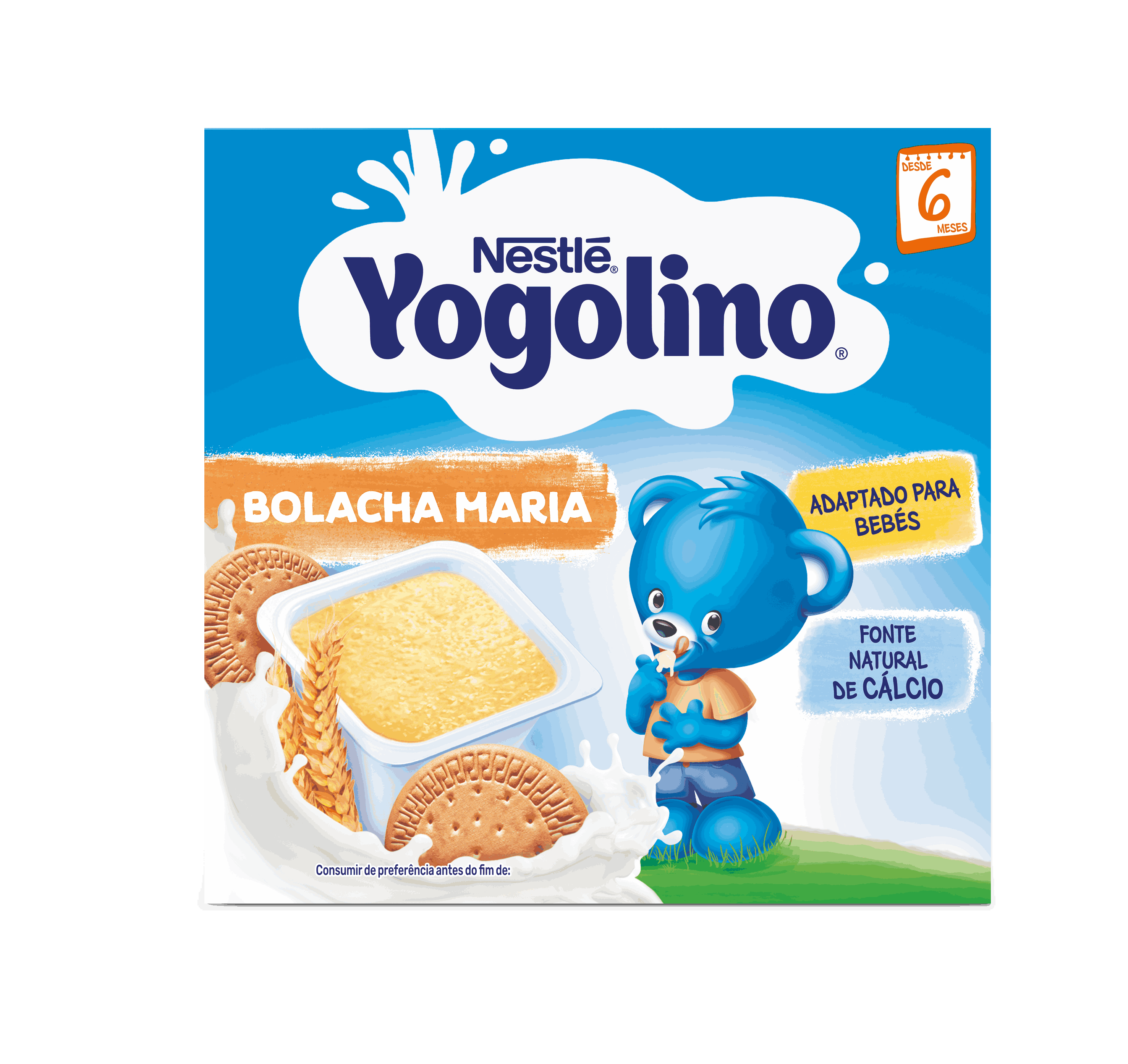 Nestlé YOGOLINO Млечен десерт с бисквита, от 6-ия месец, 100g (4бр. в опаковка)