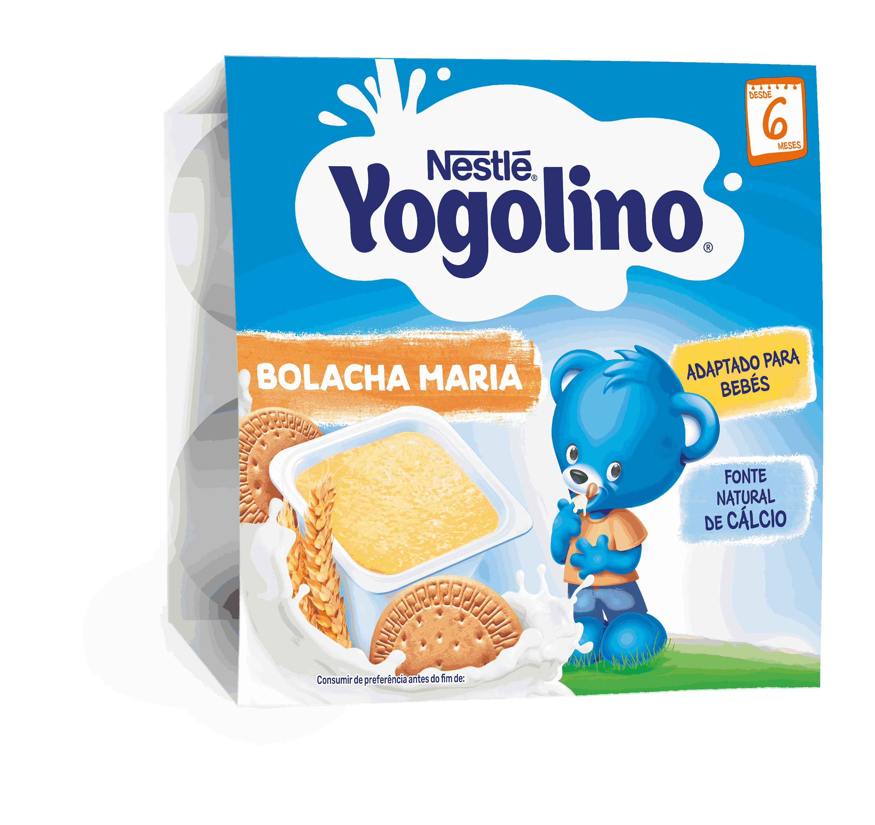 Nestlé YOGOLINO Млечен десерт с бисквита, от 6-ия месец, 100g (4бр. в опаковка)