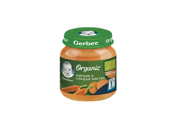Gerber® Organic Морков и сладък картоф пюре_teaser