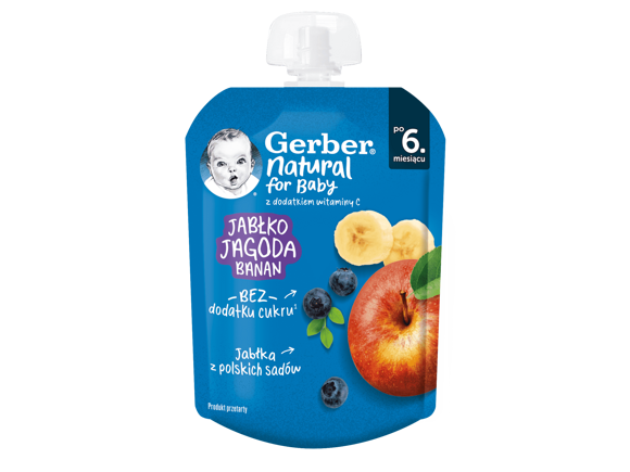 GERBER® Ябълка, боровинка и банан пюре_teaser GERBER® Ябълка, боровинка и банан пюре_teaser