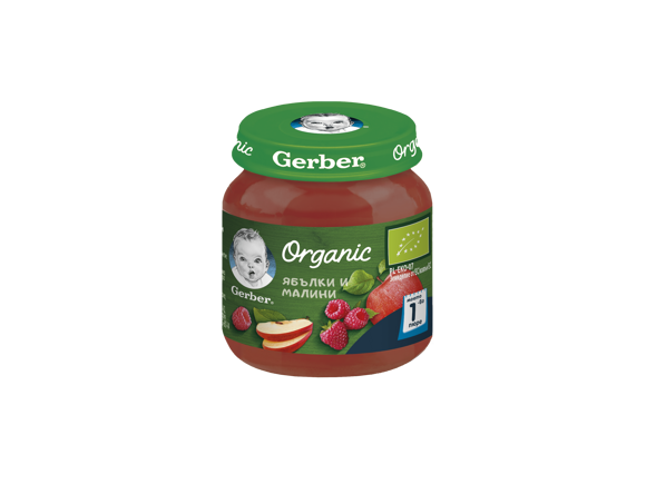 GERBER® Organic Ябълки и малини пюре_front