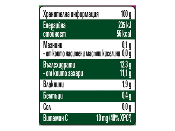 Gerber® Organic for baby Круша, Ябълка, Касис хранителна информация