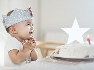 Бебе с торта