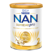 Nestlé NAN Supremepro Stage 2 infant formula can, white and gold