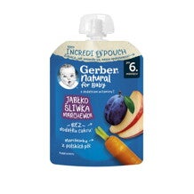 Gerber Natural for baby Ябълка, слива и морков пюре Gerber Natural for baby Ябълка, слива и морков пюре