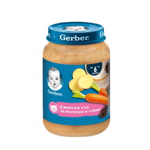 Nestlé GERBER® Пюре Свинско със зеленчуци и сливи Nestlé GERBER® Пюре Свинско със зеленчуци и сливи