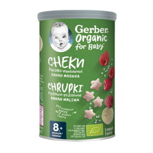 Gerber® Organic, Снакс, Пшеничен снакс с банан и малина Gerber® Organic, Снакс, Пшеничен снакс с банан и малина