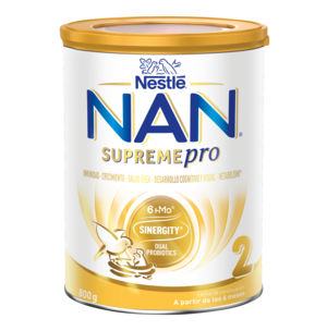 Nestlé NAN Supremepro Stage 2 infant formula can, white and gold