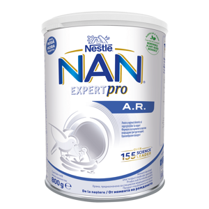 Nestlé® NAN® A.R., от момента на раждането, Формула за кърмачета против повръщане (регургитация), 800 g, метална кутия