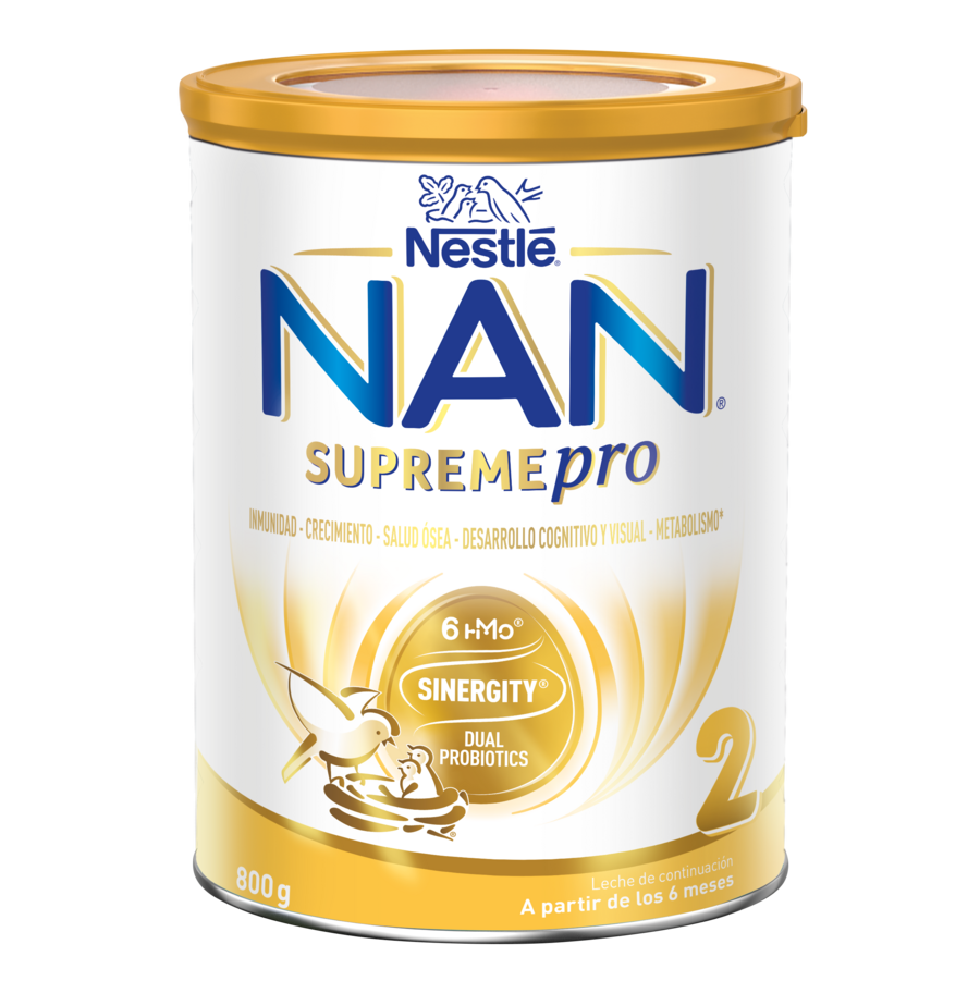 white-and-gold Nestlé NAN Supremepro stage 2 infant formula can
