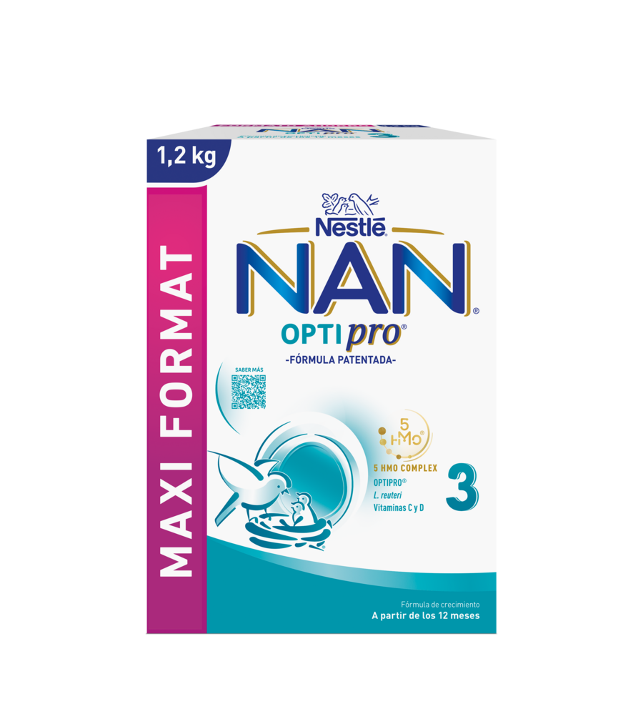 NAN Optipro 3 infant formula box, blue-white packaging with Nestlé logo