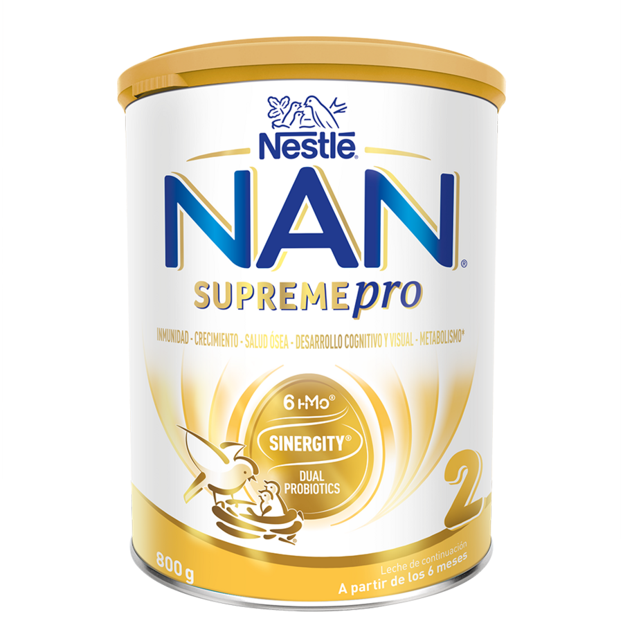 white-and-gold Nestlé NAN Supremepro stage 2 infant formula can