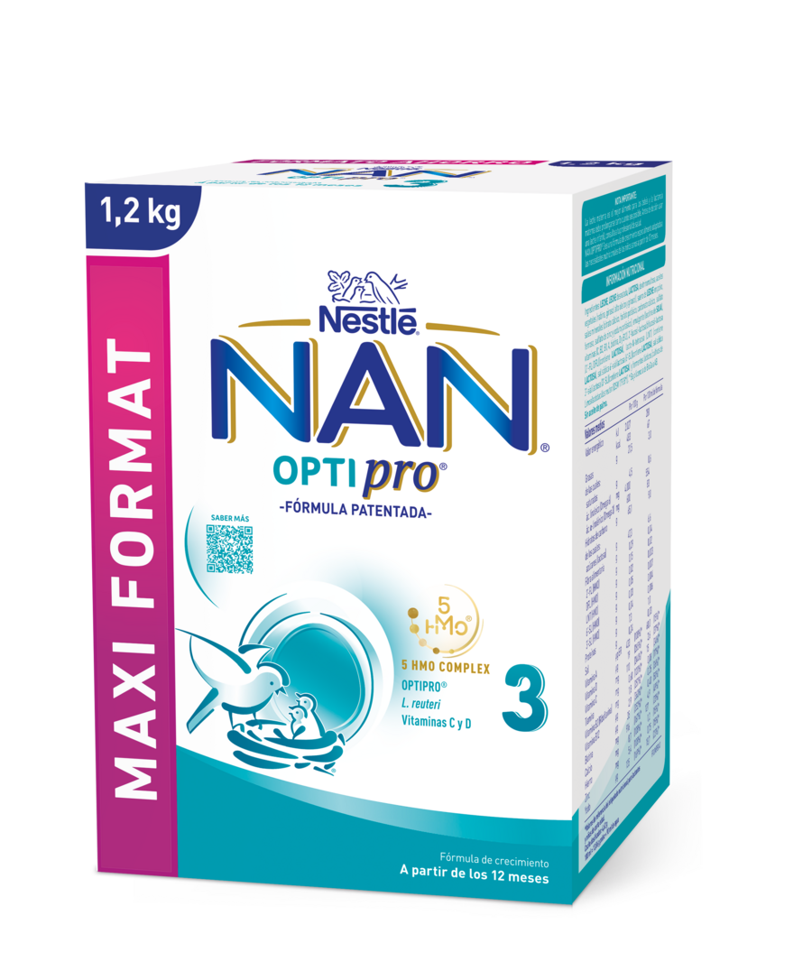 NAN Optipro 3 infant formula box, blue-white packaging with Nestlé logo