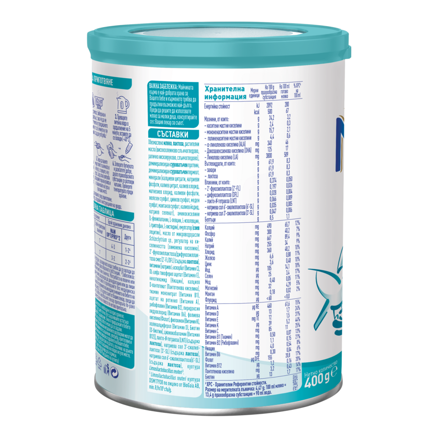 Nestlé NAN OPTIPRO 2 infant formula can with teal and white label