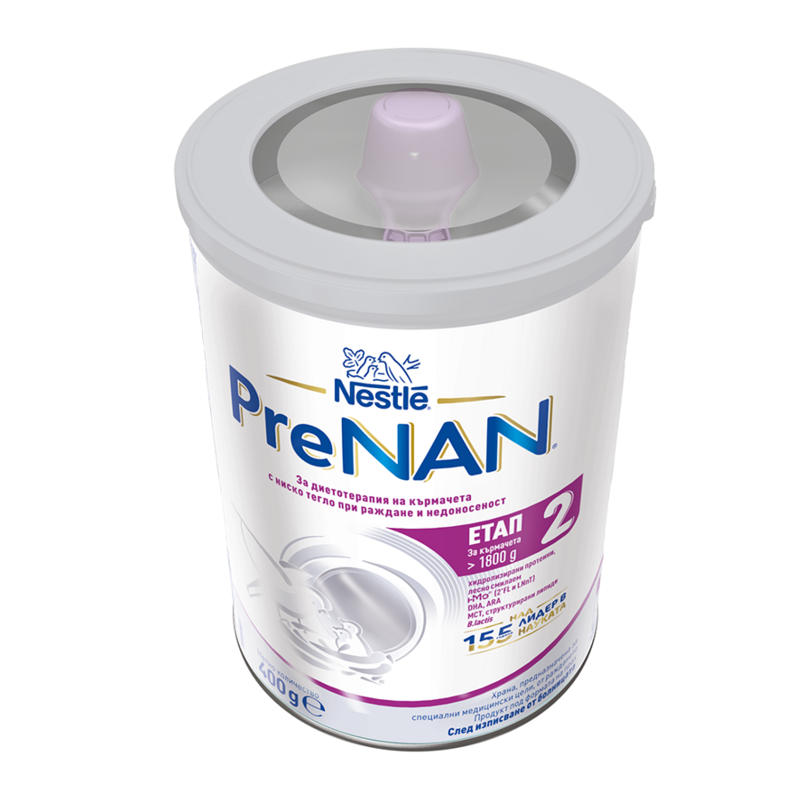 Nestlé PreNAN Stage 2 infant formula can with purple lid