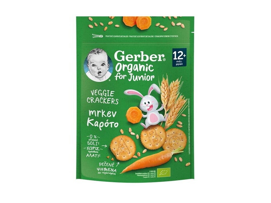 Gerber® Organic Пшеничени крекери с морков,от 12-ия месец, 100g, плик