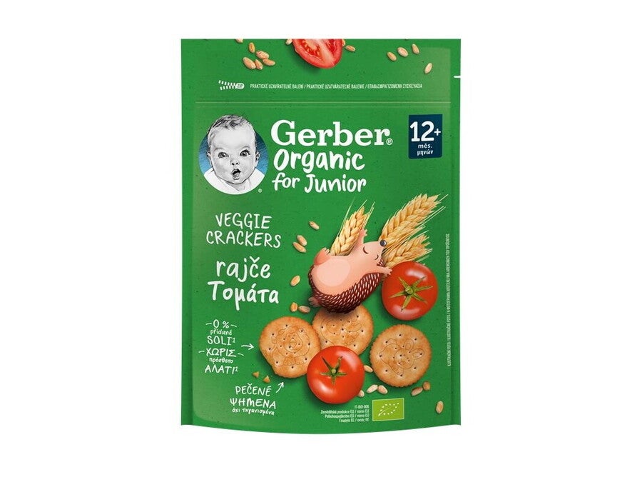 Gerber® Organic Пшеничени крекери с домат,от 12-ия месец, 100g, плик