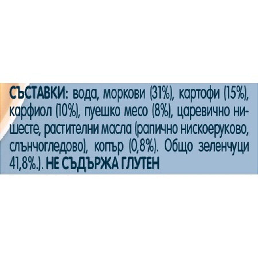 Nestlé GERBER® Пюре Пролетна супа с пуешко и копър Nestlé GERBER® Пюре Пролетна супа с пуешко и копър
