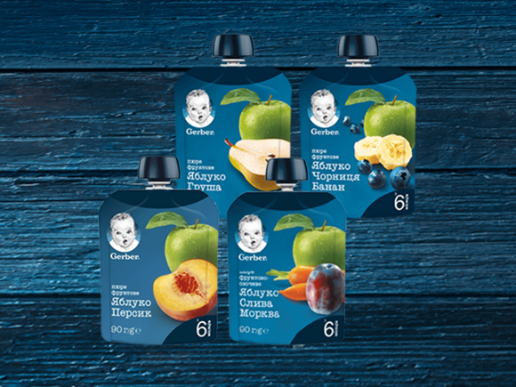 Пюрета Gerber® в пауч формат Пюрета Gerber® в пауч формат