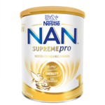 Nestlé NAN Supremepro infant formula can, white and gold packaging