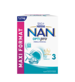 NAN Optipro 3 infant formula box, blue-white packaging with Nestlé logo