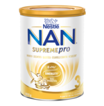 Gold-and-white tin of Nestlé NAN Supremepro Stage 3 baby formula 