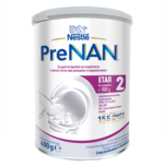 Nestlé PreNAN Stage 2 infant formula can, white tin with purple label