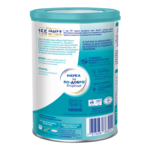 Photograph of a teal-lidded Nestlé baby formula can