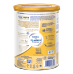 NESTLÉ NAN SUPREMEPRO infant formula canister showing back nutrition labels and icons
