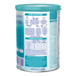 Photograph of a teal-lidded Nestlé baby formula can