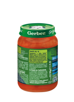 Gerber® Organic Сладък картоф със зеленчуци и пилешко месо пюре, от 10-ия месец, 190g