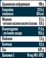 GERBER® Ябълка, боровинка и банан пюре_nutr table