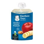 Gerber® Храна за бебета, Пюре от ябълки, банан и моркови
